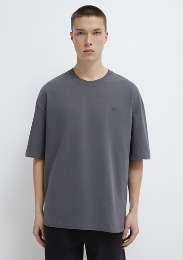  Mavi Gri Basic Tişört Oversize / Geniş Kesim 0613188-80955