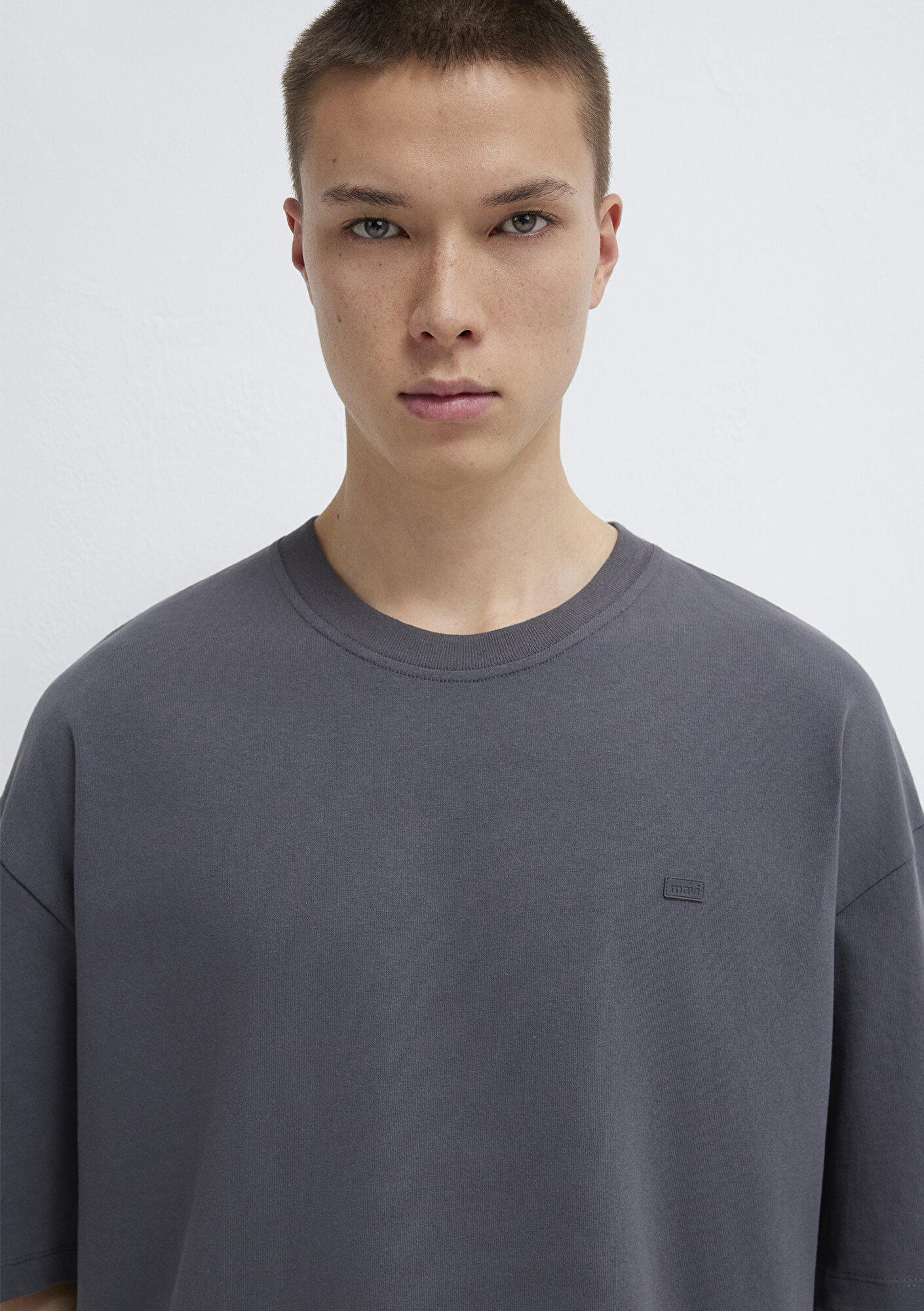 Mavi Gri Basic Tişört Oversize / Geniş Kesim 0613188-80955