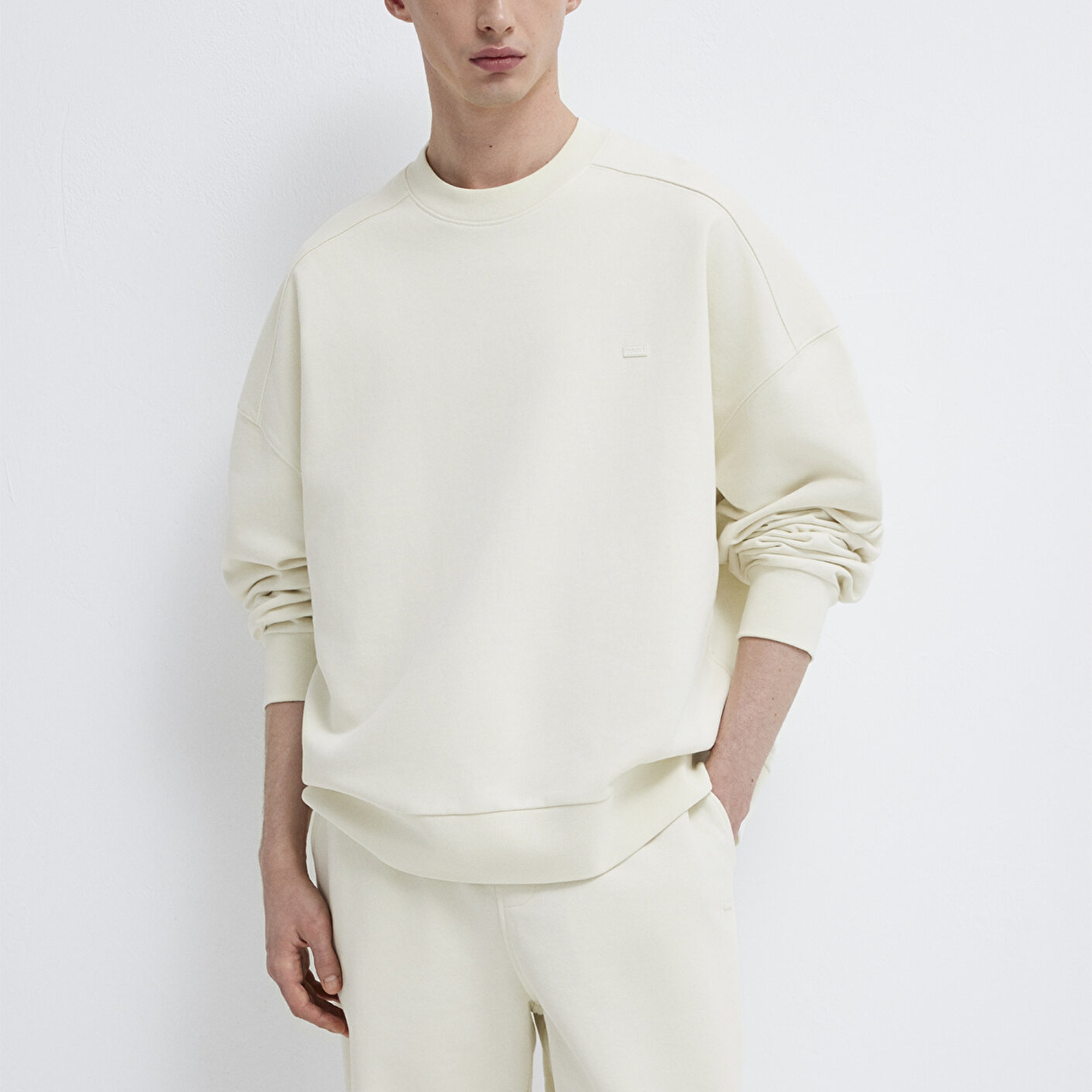 Mavi Bisiklet Yaka Ekru Sweatshirt 0S10550-71610