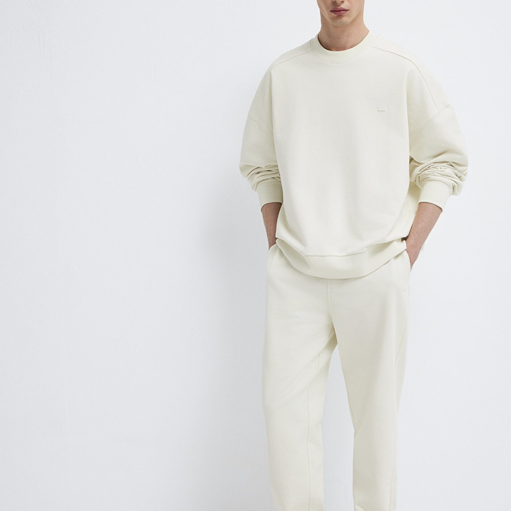 Mavi Bisiklet Yaka Ekru Sweatshirt 0S10550-71610