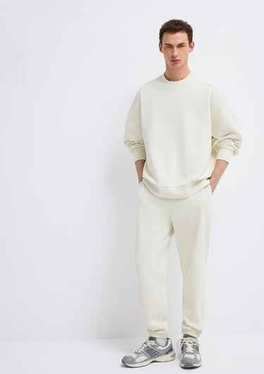  Mavi Bisiklet Yaka Ekru Sweatshirt 0S10550-71610