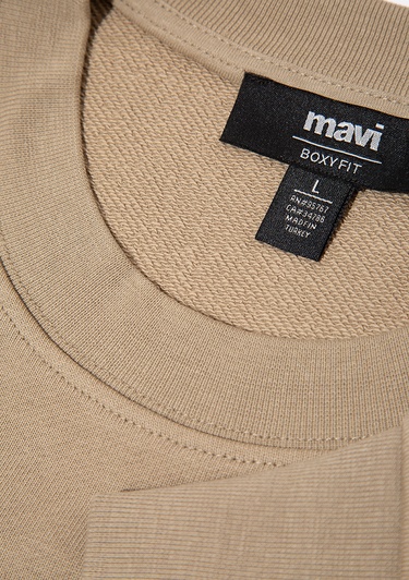  Mavi Bisiklet Yaka Kahverengi Sweatshirt 0S10550-70362