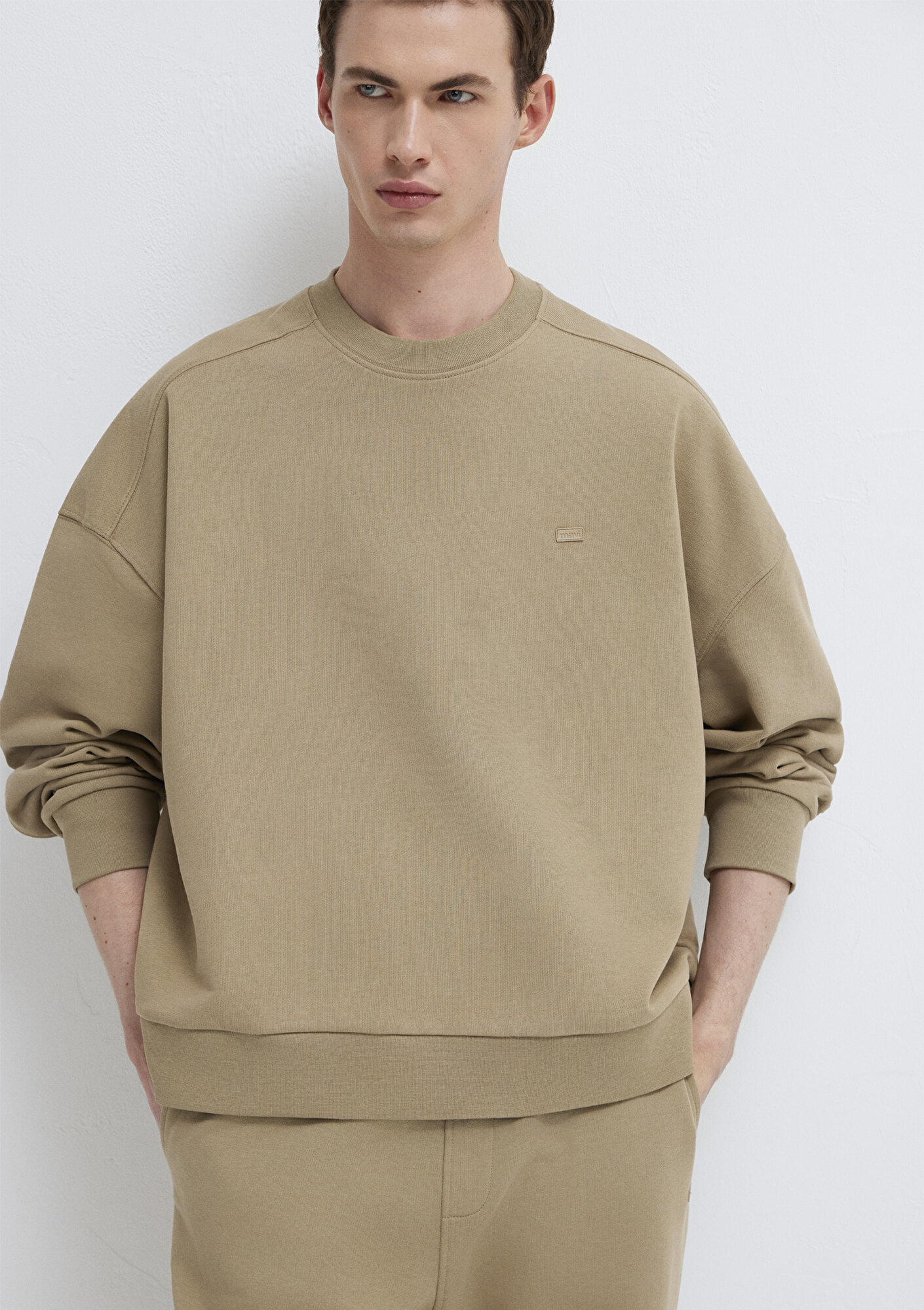  Mavi Bisiklet Yaka Kahverengi Sweatshirt 0S10550-70362