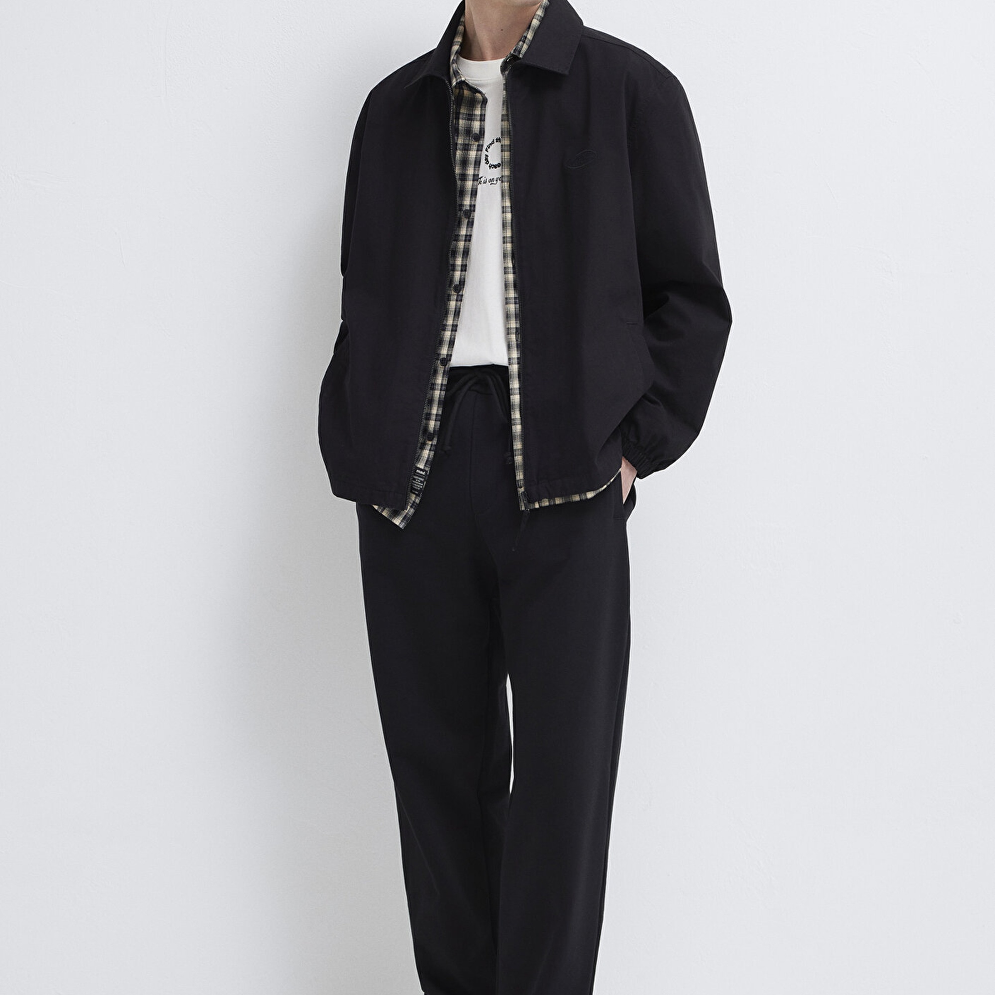 Mavi Siyah Gömlek Loose Fit / Bol Rahat Kesim 0211883-900