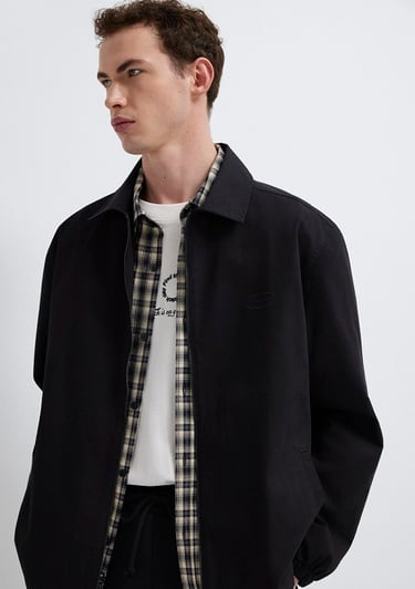  Mavi Siyah Gömlek Loose Fit / Bol Rahat Kesim 0211883-900