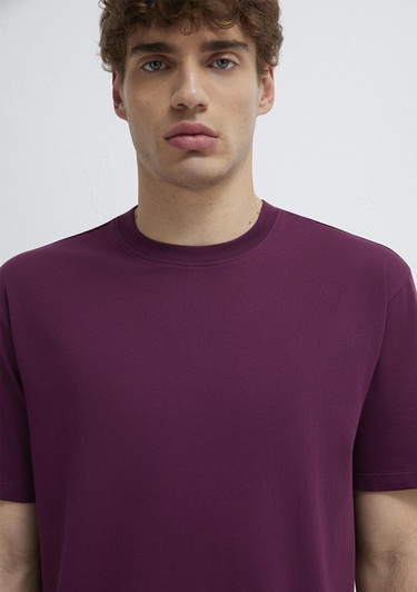  Mavi Mor Basic Tişört Loose Fit / Bol Rahat Kesim 066249-70670