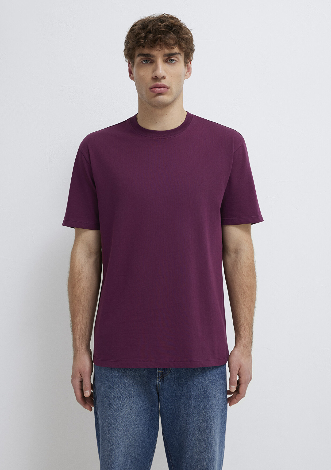 Mavi Mor Basic Tişört Loose Fit / Bol Rahat Kesim 066249-70670