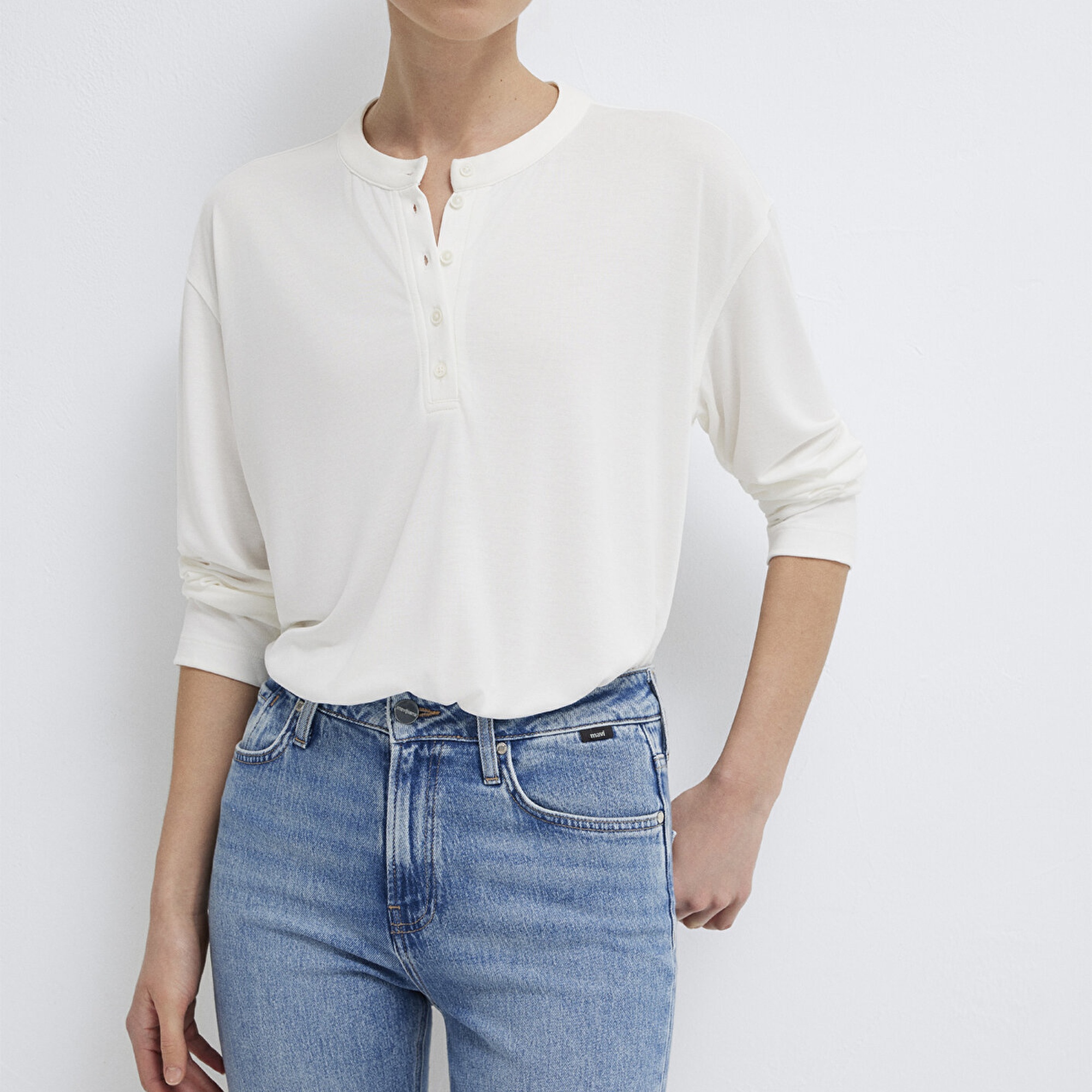 Mavi Ekru (TENCEL™) Tişört Regular Fit / Normal Kesim 1613772-80194