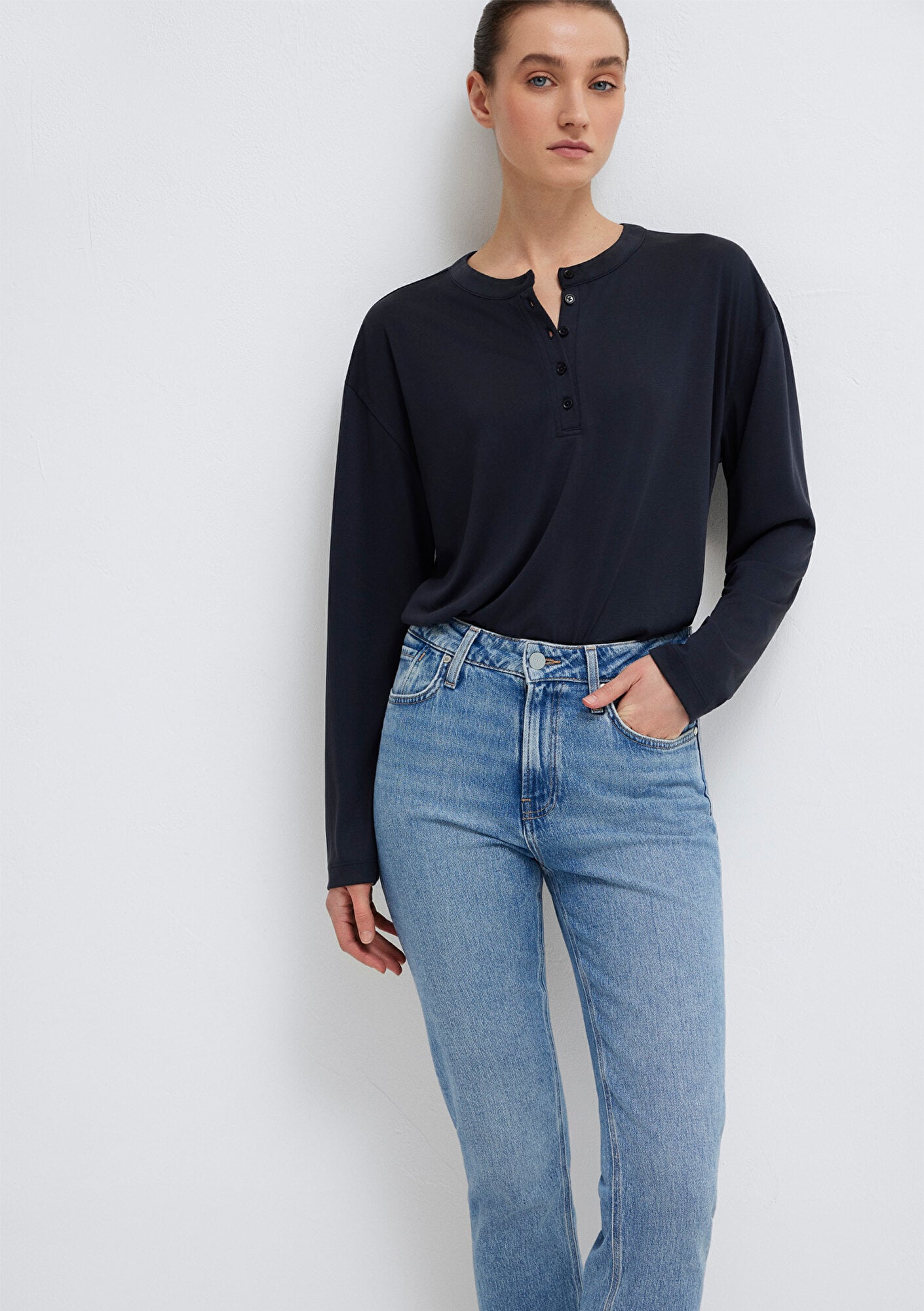 Mavi Siyah (TENCEL™) Tişört Regular Fit / Normal Kesim 1613772-900