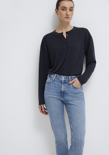  Mavi Siyah (TENCEL™) Tişört Regular Fit / Normal Kesim 1613772-900