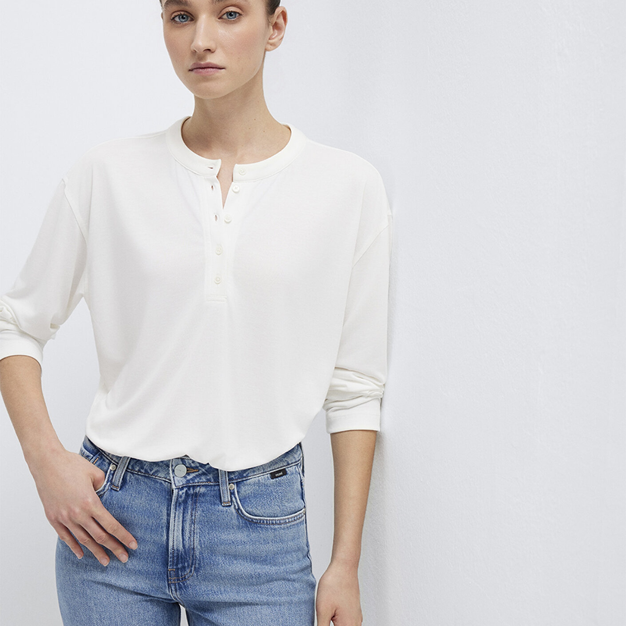 Mavi Ekru (TENCEL™) Tişört Regular Fit / Normal Kesim 1613772-80194