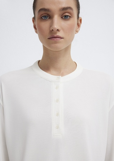  Mavi Ekru (TENCEL™) Tişört Regular Fit / Normal Kesim 1613772-80194