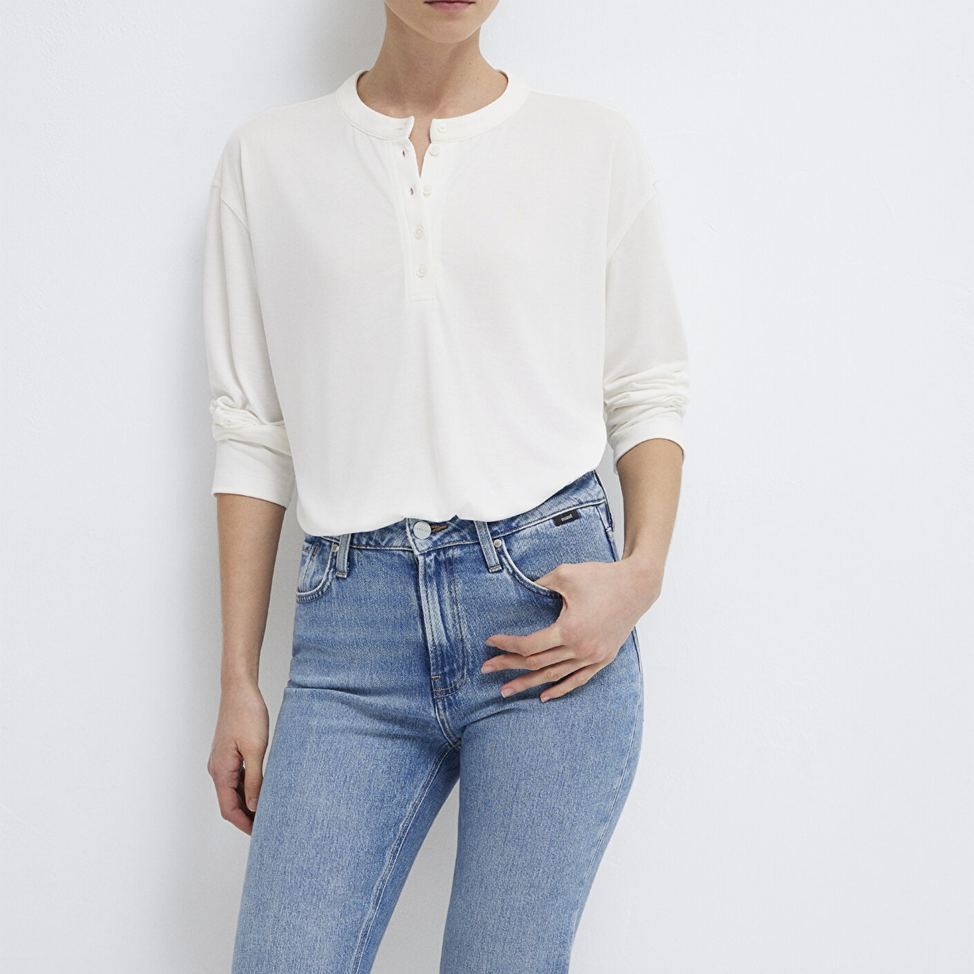 Mavi Ekru (TENCEL™) Tişört Regular Fit / Normal Kesim 1613772-80194