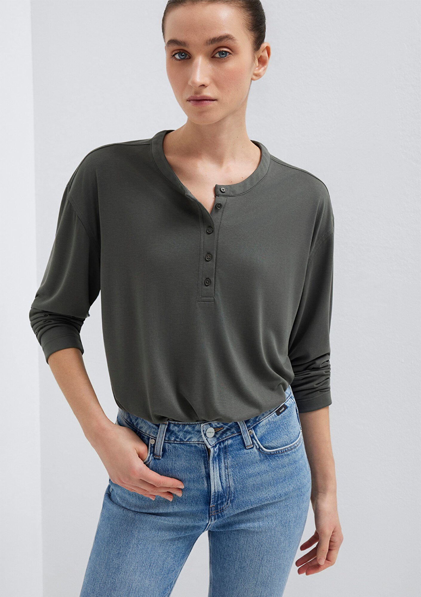 Mavi Haki (TENCEL™) Tişört Regular Fit / Normal Kesim 1613772-71553