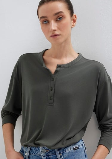  Mavi Haki (TENCEL™) Tişört Regular Fit / Normal Kesim 1613772-71553