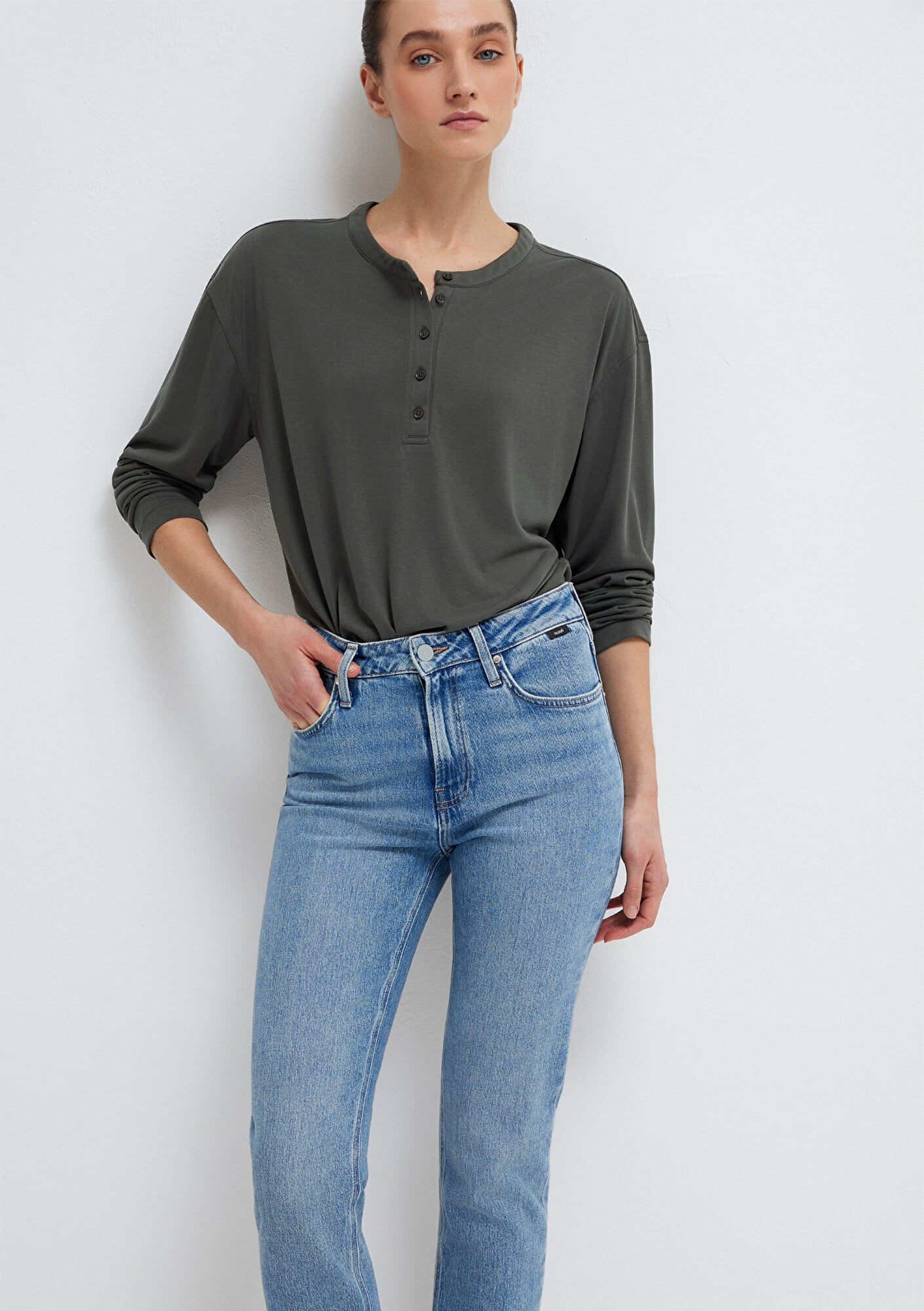 Mavi Haki (TENCEL™) Tişört Regular Fit / Normal Kesim 1613772-71553