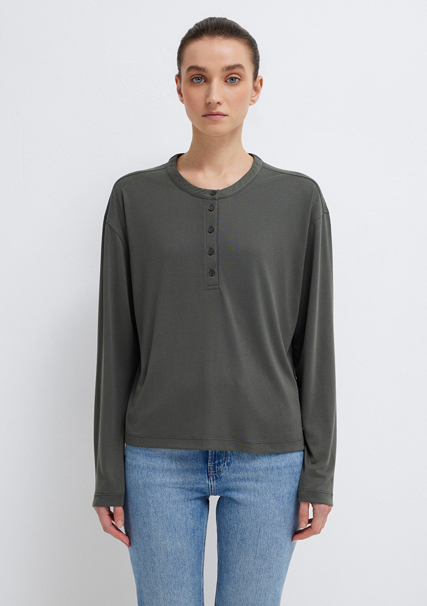  Mavi Haki (TENCEL™) Tişört Regular Fit / Normal Kesim 1613772-71553