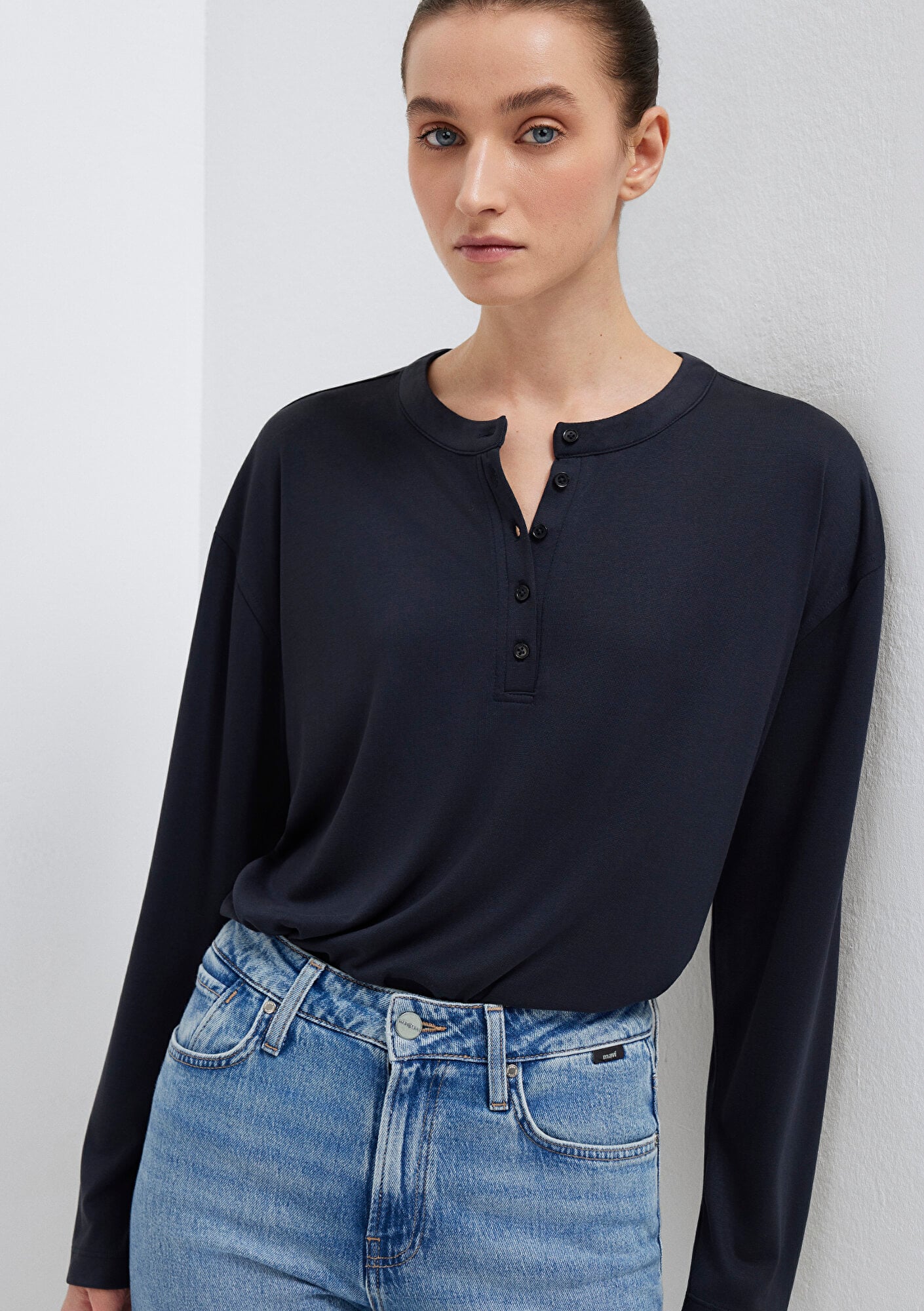 Mavi Siyah (TENCEL™) Tişört Regular Fit / Normal Kesim 1613772-900