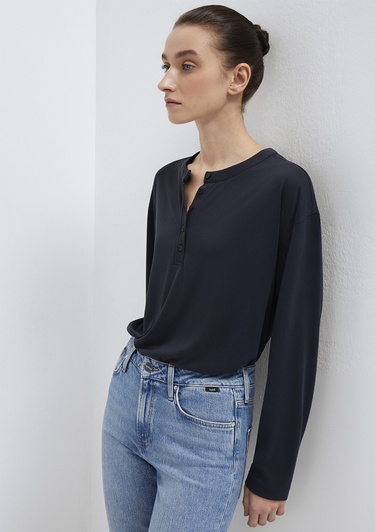  Mavi Siyah (TENCEL™) Tişört Regular Fit / Normal Kesim 1613772-900