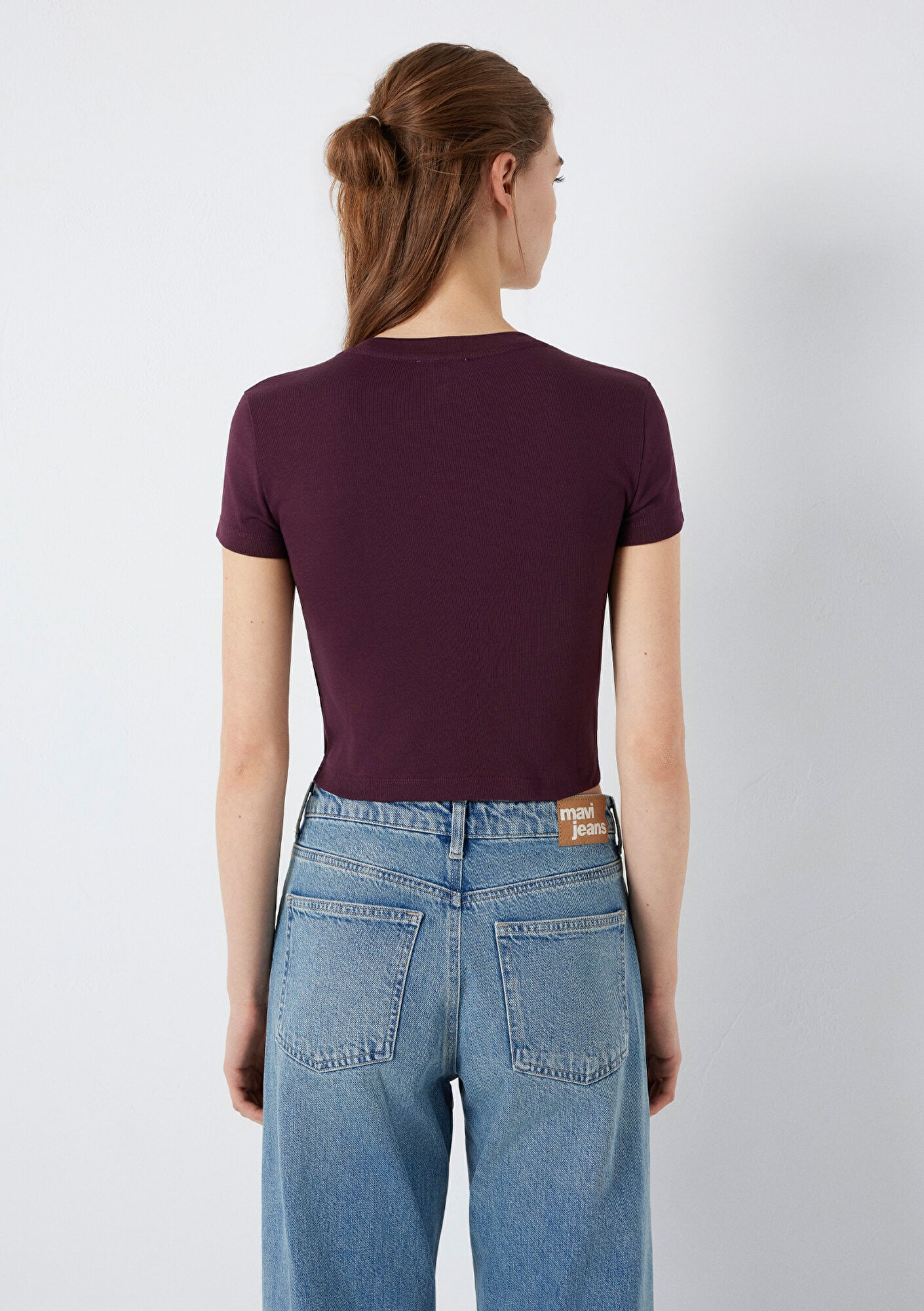 Mavi Mavi Logo Baskılı Bordo Tişört Fitted / Vücuda Oturan Kesim 1613848-70434