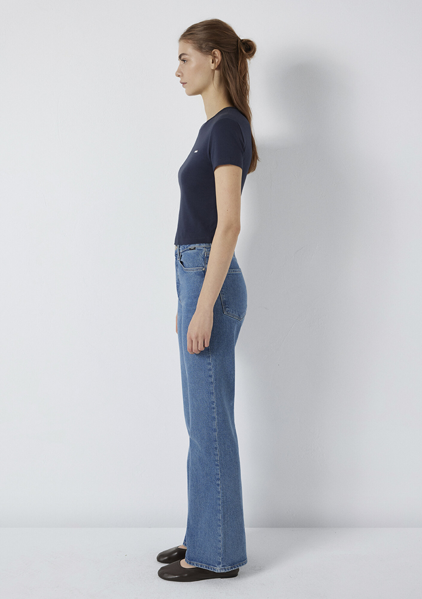  Mavi Mavi Logo Baskılı Lacivert Tişört Fitted / Vücuda Oturan Kesim 1613848-85315