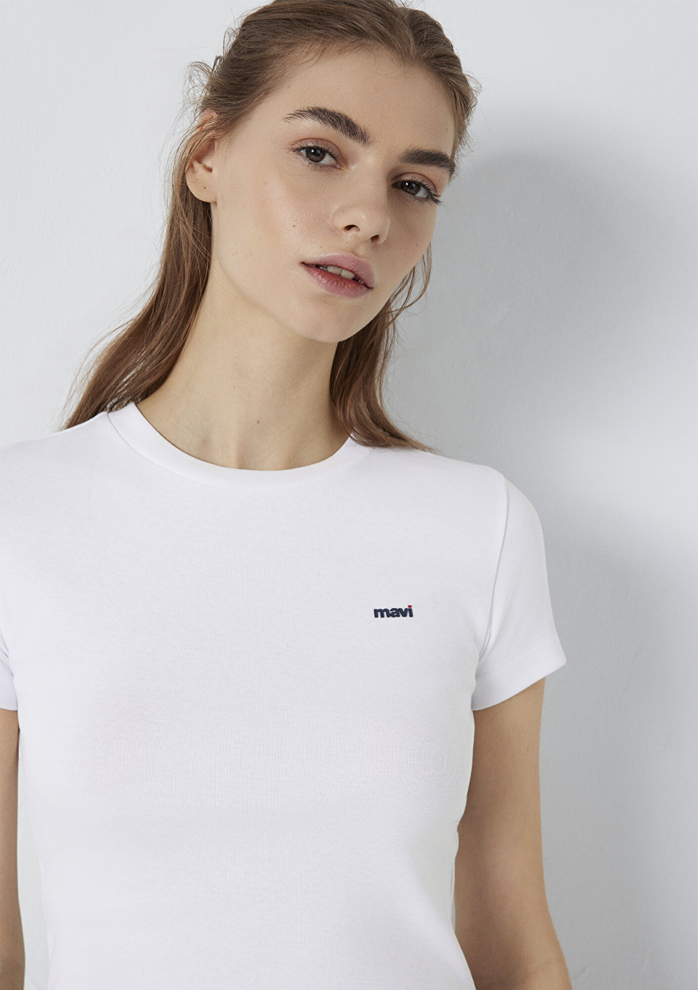 Mavi Mavi Logo Baskılı Beyaz Tişört Fitted / Vücuda Oturan Kesim 1613848-620