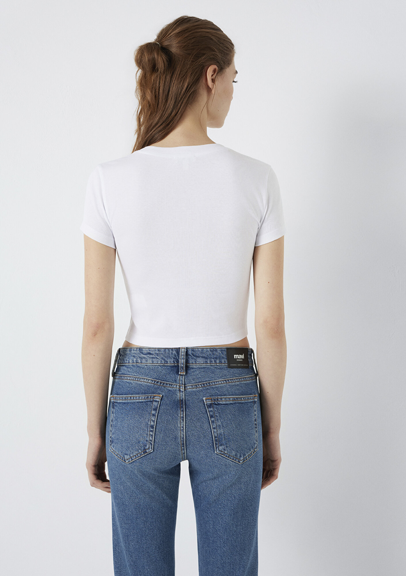  Mavi Mavi Logo Baskılı Beyaz Tişört Fitted / Vücuda Oturan Kesim 1613848-620
