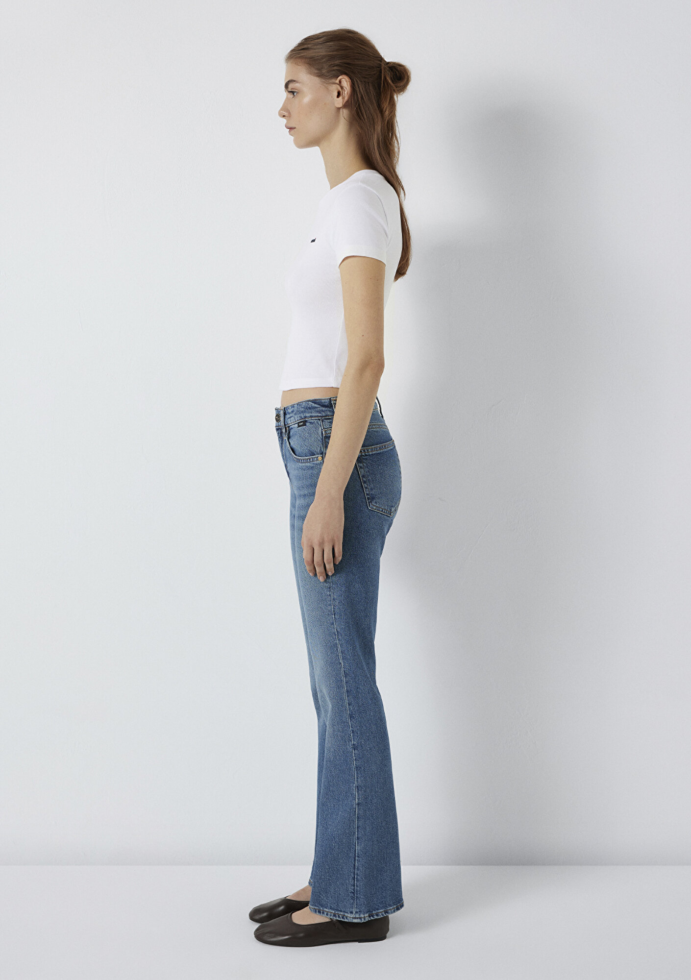  Mavi Mavi Logo Baskılı Beyaz Tişört Fitted / Vücuda Oturan Kesim 1613848-620