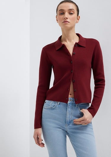  Mavi Kırmızı Hırka Fitted / Vücuda Oturan Kesim 1710586-70431