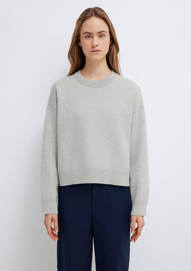  Mavi Bisiklet Yaka Gri Kazak Loose Fit / Bol Rahat Kesim 1710844-80196