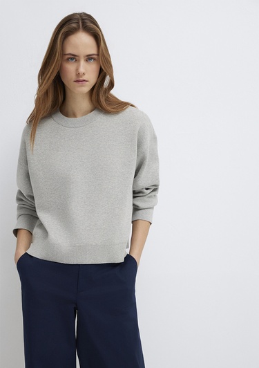  Mavi Bisiklet Yaka Gri Kazak Loose Fit / Bol Rahat Kesim 1710844-80196