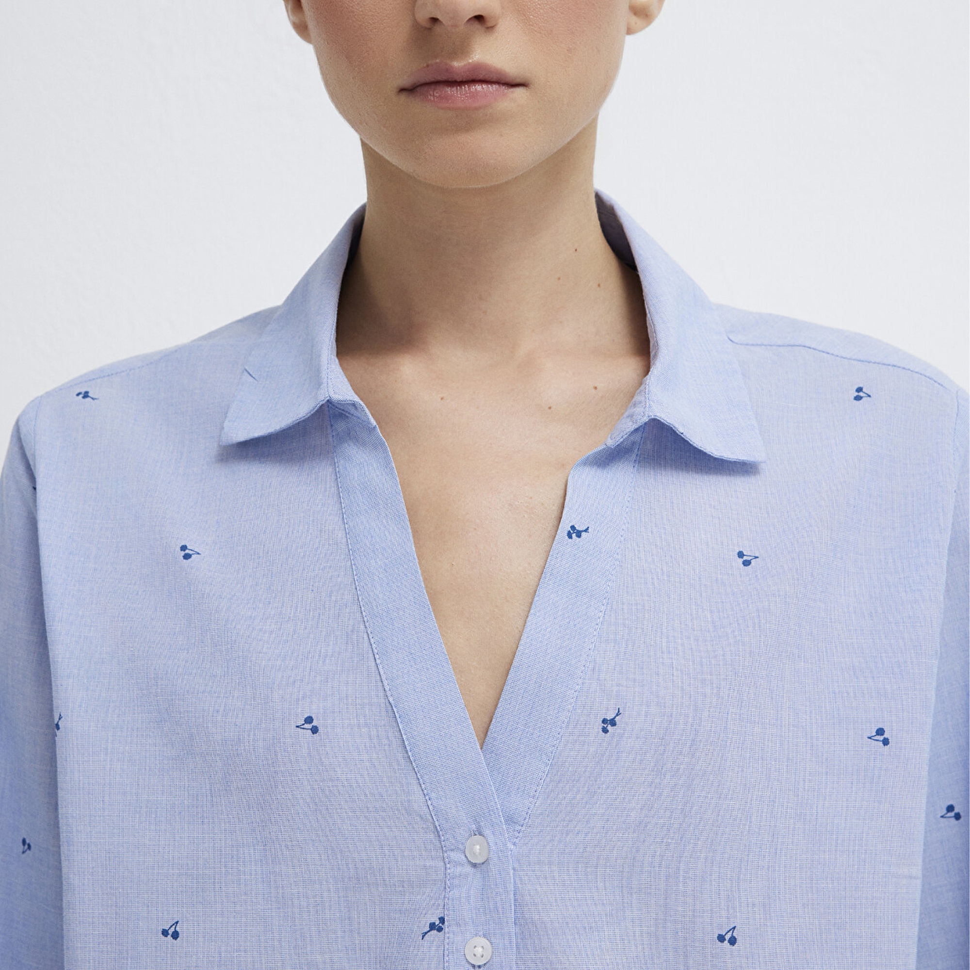 Mavi Baskılı Mavi Gömlek Regular Fit / Normal Kesim 1211397-91383