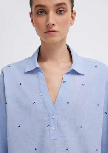  Mavi Baskılı Mavi Gömlek Regular Fit / Normal Kesim 1211397-91383