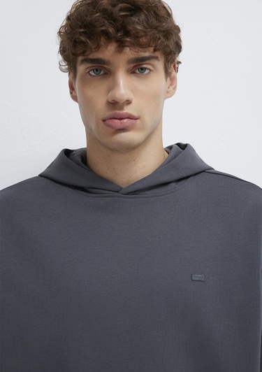  Mavi Kapüşonlu Antrasit Sweatshirt 0S10416-80955