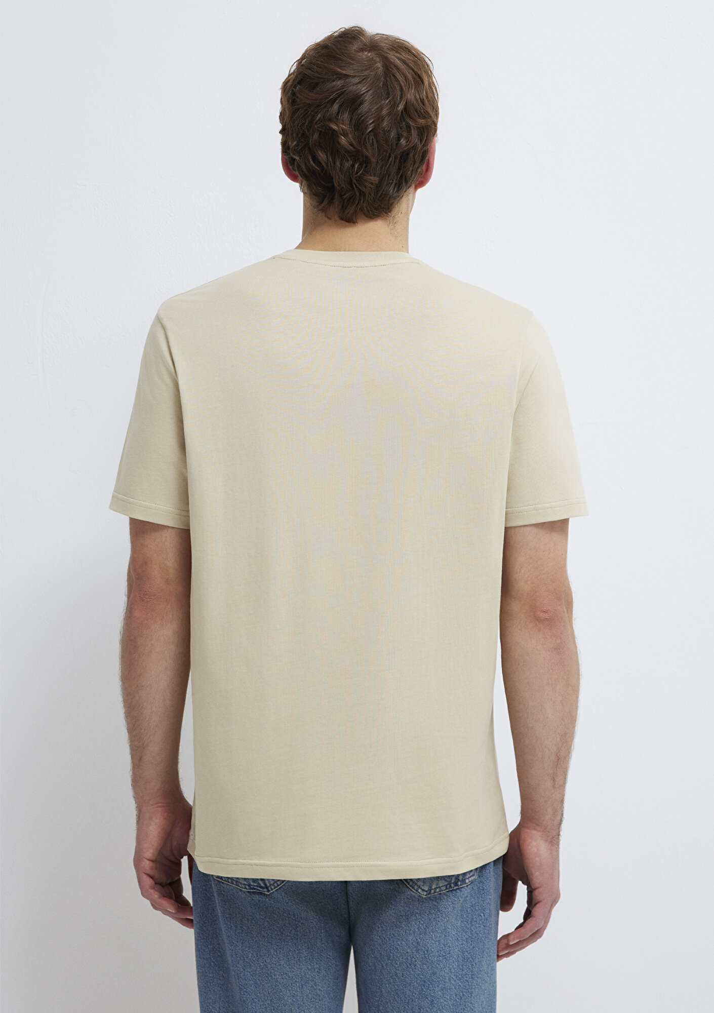 Mavi Mavi Logo Baskılı Bej Tişört Regular Fit / Normal Kesim 0611714-70325