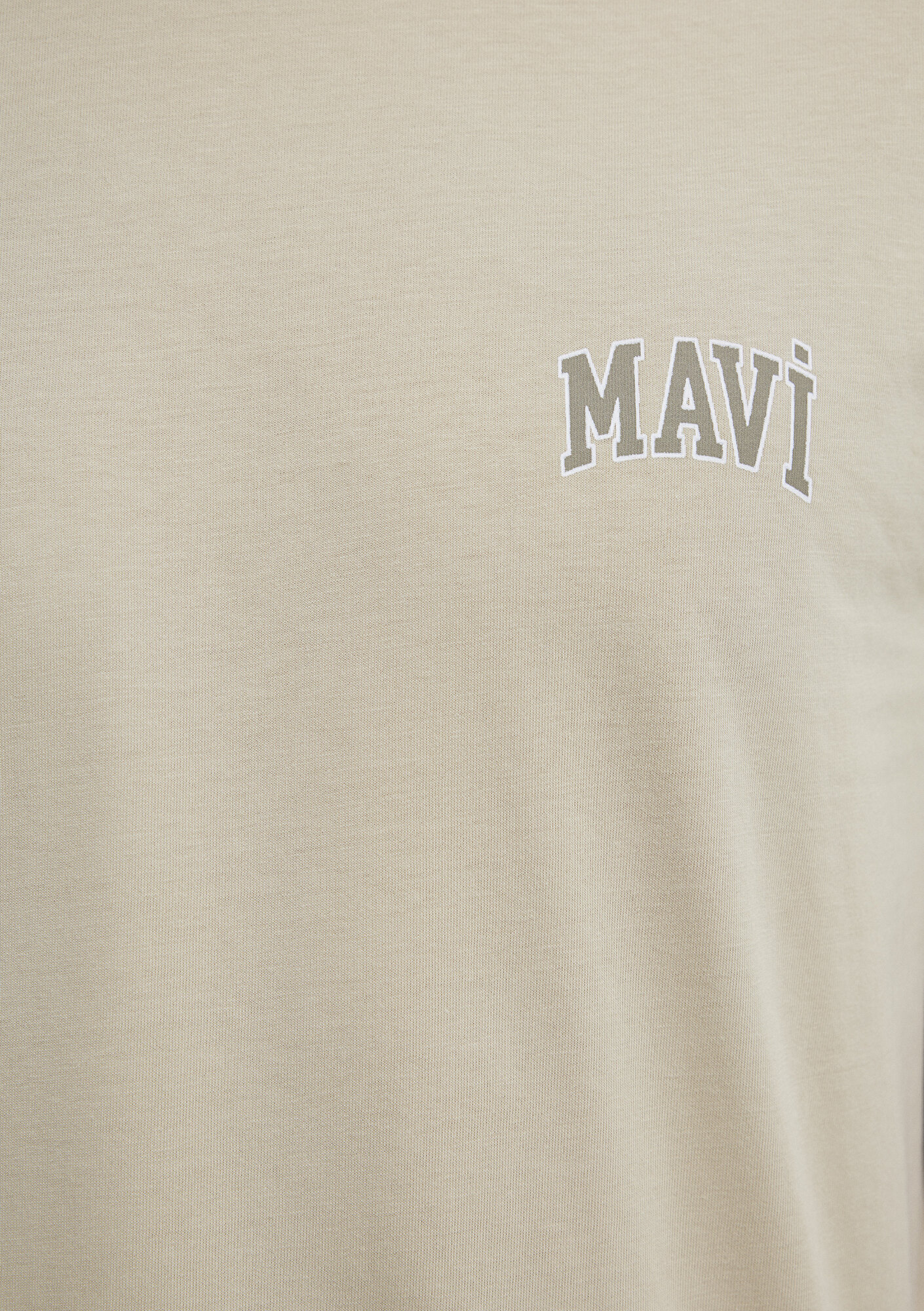 Mavi Mavi Logo Baskılı Bej Tişört Regular Fit / Normal Kesim 0611714-70325