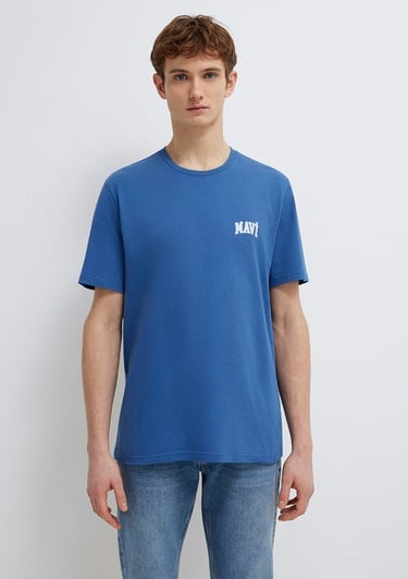  Mavi Mavi Logo Baskılı Mavi Tişört Regular Fit / Normal Kesim 0611714-70719