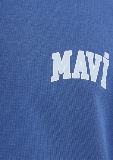  Mavi Mavi Logo Baskılı Mavi Tişört Regular Fit / Normal Kesim 0611714-70719