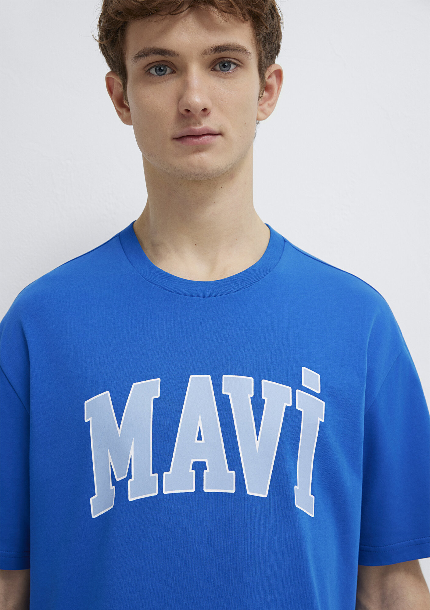 Mavi Mavi Logo Baskılı Mavi Tişört Loose Fit / Bol Rahat Kesim 0611711-81330