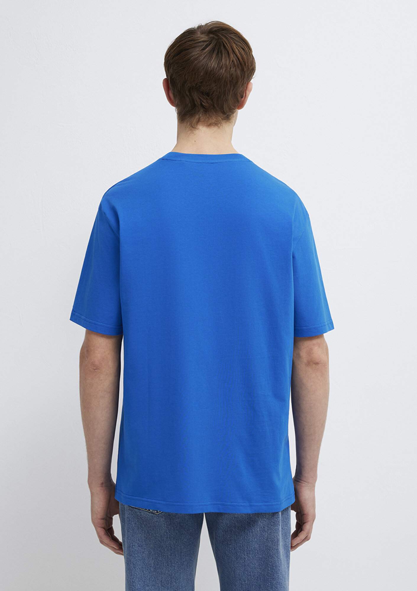 Mavi Mavi Logo Baskılı Mavi Tişört Loose Fit / Bol Rahat Kesim 0611711-81330