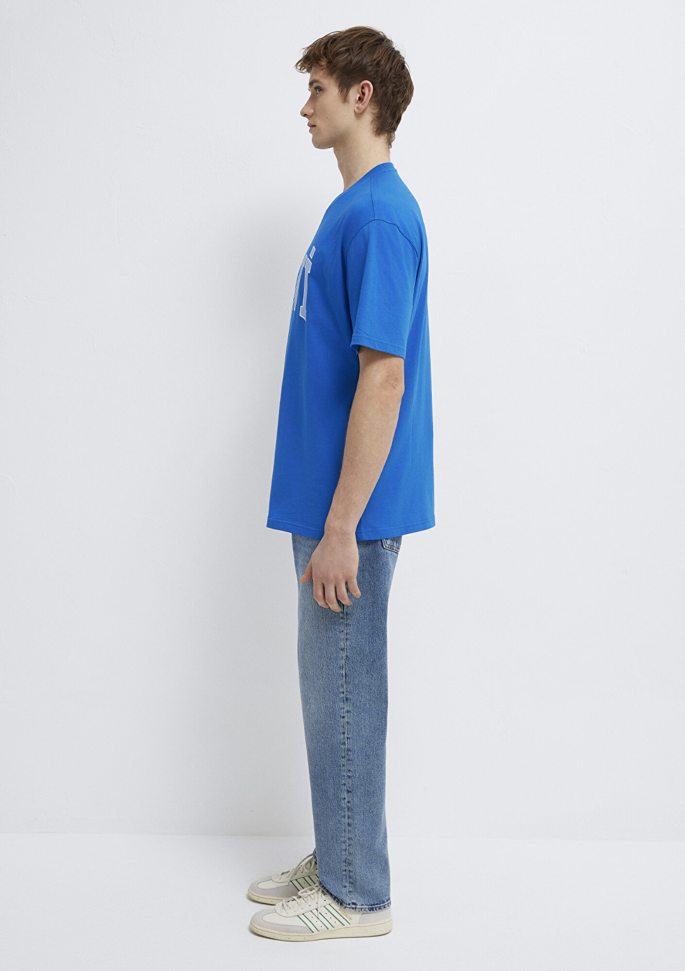 Mavi Mavi Logo Baskılı Mavi Tişört Loose Fit / Bol Rahat Kesim 0611711-81330