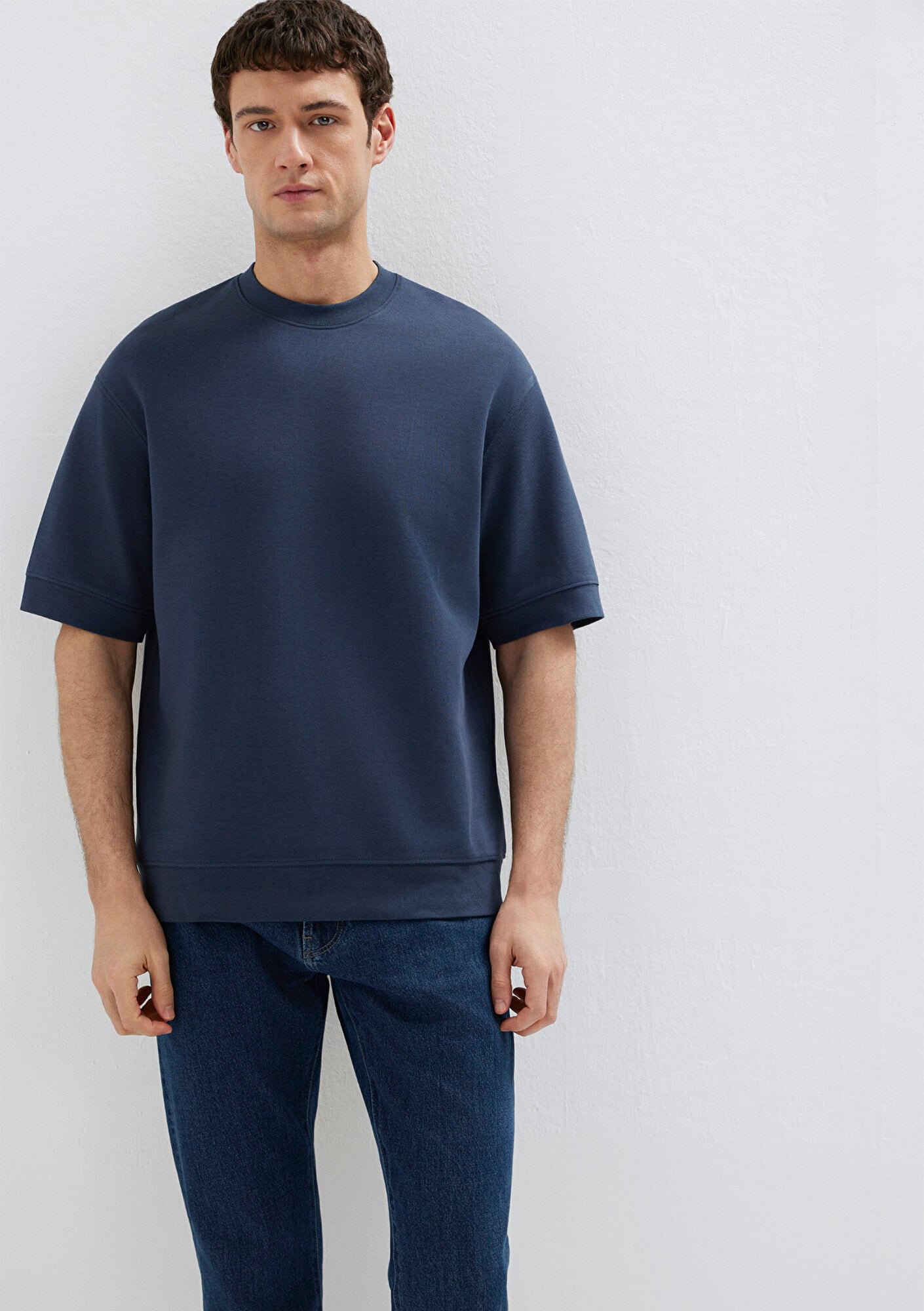 Mavi Bisiklet Yaka Lacivert Tişört Loose Fit / Bol Rahat Kesim 0611614-70490