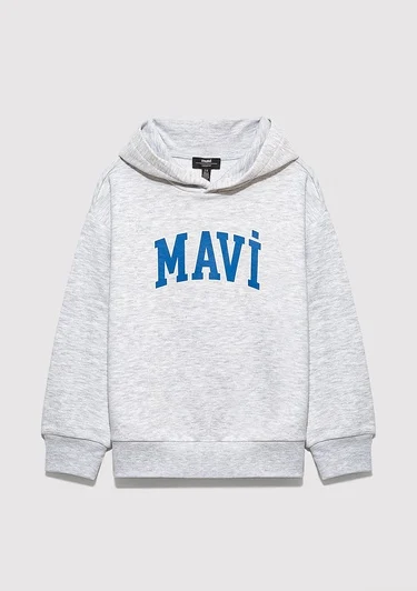  Mavi Mavi Logo Baskılı Gri Sweatshirt 6S10113-88467