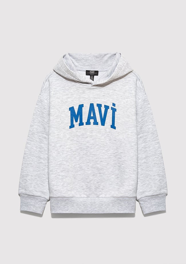  Mavi Mavi Logo Baskılı Gri Sweatshirt 6S10113-88467