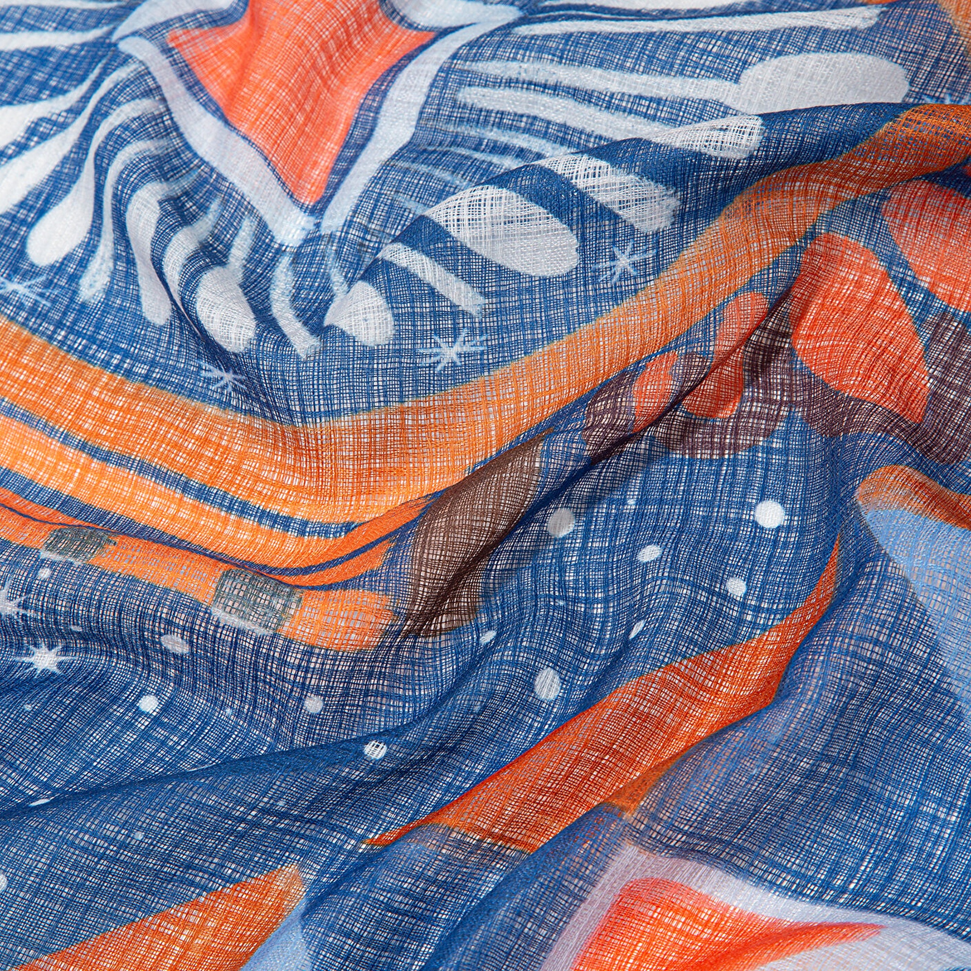 Mavi Desenli Şal 1913853-30874