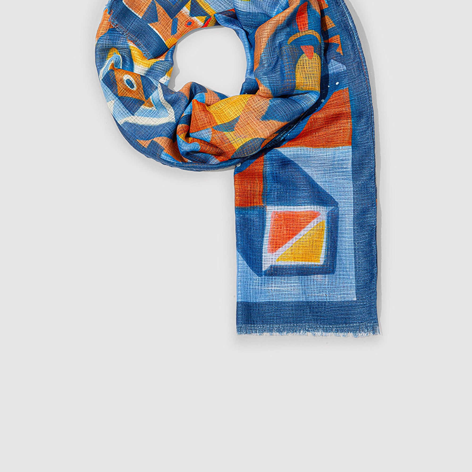 Mavi Desenli Şal 1913853-30874