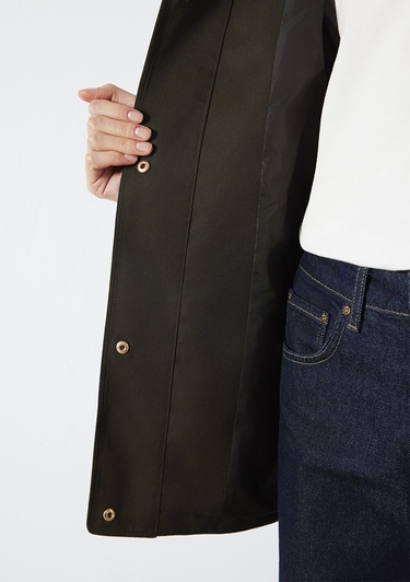  Mavi Kapüşonlu Haki Ceket Loose Fit / Bol Rahat Kesim 1110014-90707