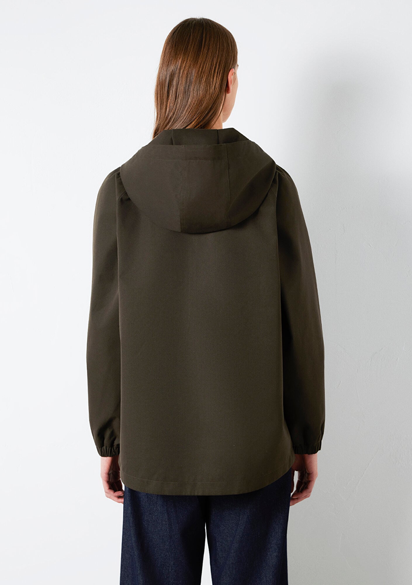 Mavi Kapüşonlu Haki Ceket Loose Fit / Bol Rahat Kesim 1110014-90707