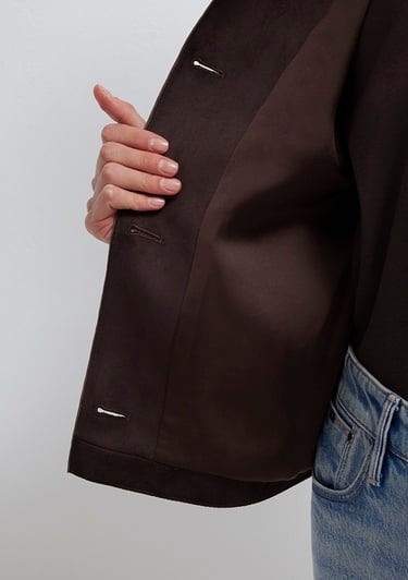  Mavi Kahverengi Suni Süet Ceket Regular Fit / Normal Kesim 1110829-70240