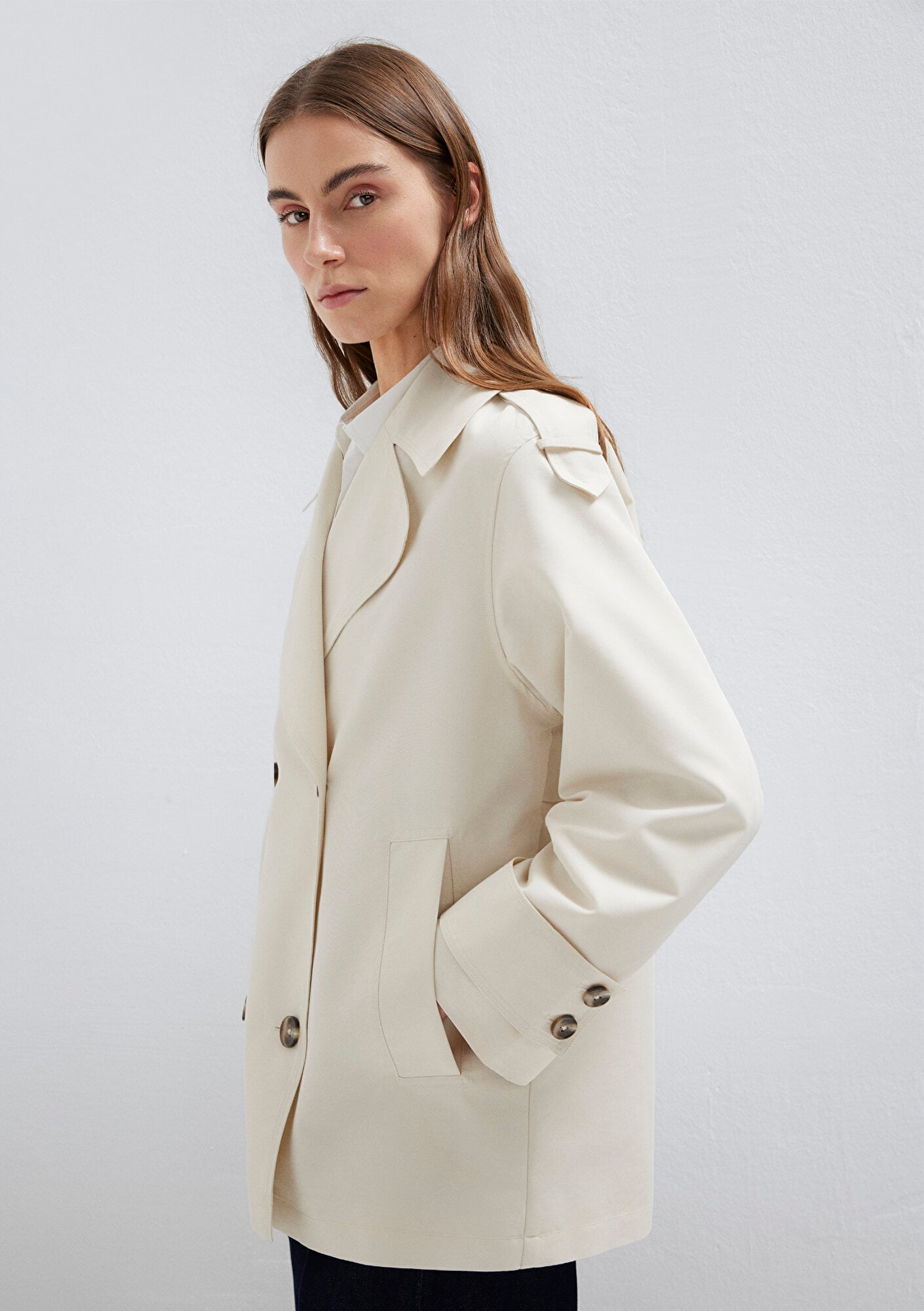 Mavi Ekru Trençkot 1110807-70056